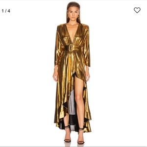 Retrofete Wayne Dress Metallic Gold Small - NWT